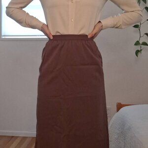 Vintage high rise linen midi skirt